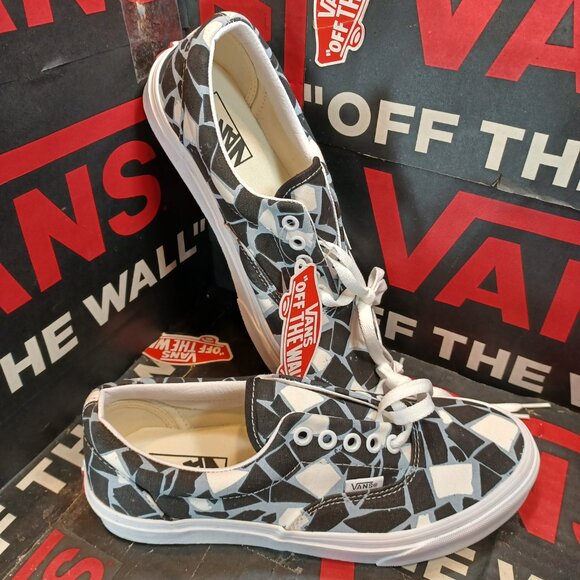 Vans Men's 5.5/Women's 7 Mosaic Black Blue White Checkerboard Canvas VN0A54F19M1 - Picture 9 of 12